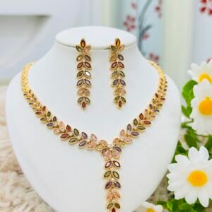 Leaf Shape Necklace Multi Color