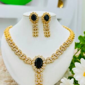 Elegant Crystal Necklace set Black