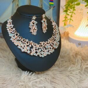 Diamond Cut Bridal necklace Rose Gold